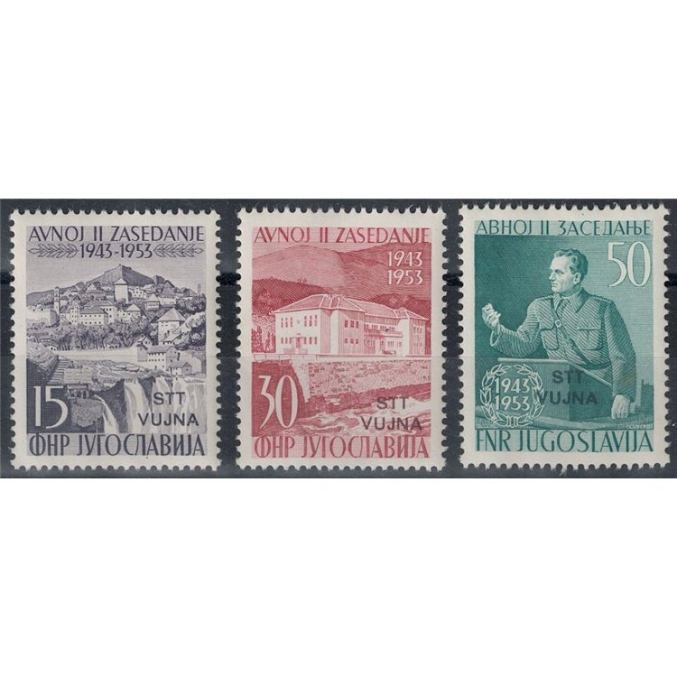 TRIESTE B 1953 Parliament of Avnoj 3v MNH**
