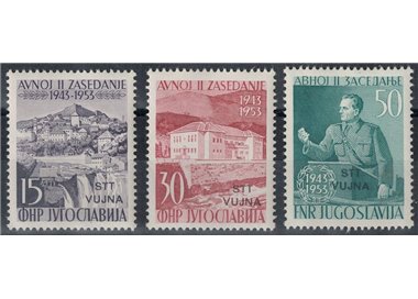 TRIESTE B 1953 Parliament of Avnoj 3v MNH**