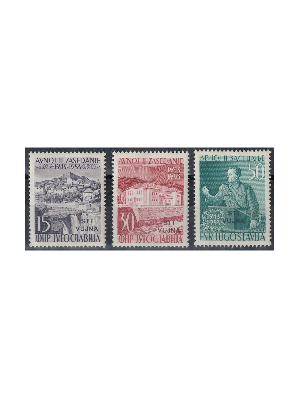 TRIESTE B 1953 Parliament of Avnoj 3v MNH**
