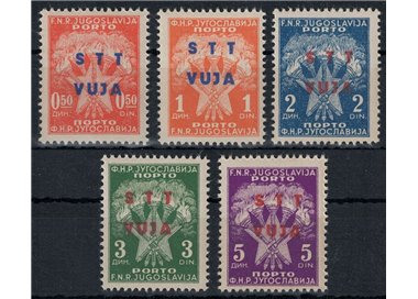 TRIESTE B 1949 Segnatasse 5v MNH**