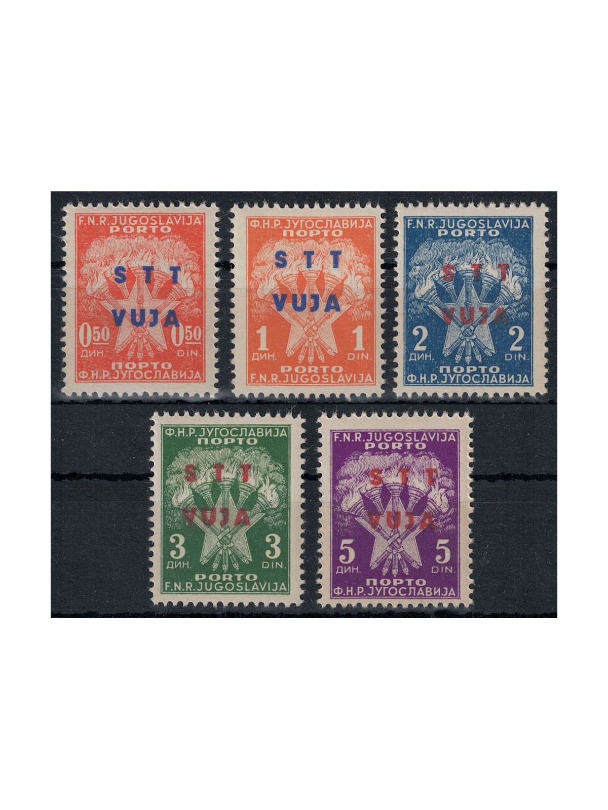 TRIESTE B 1949 Segnatasse 5v MNH**