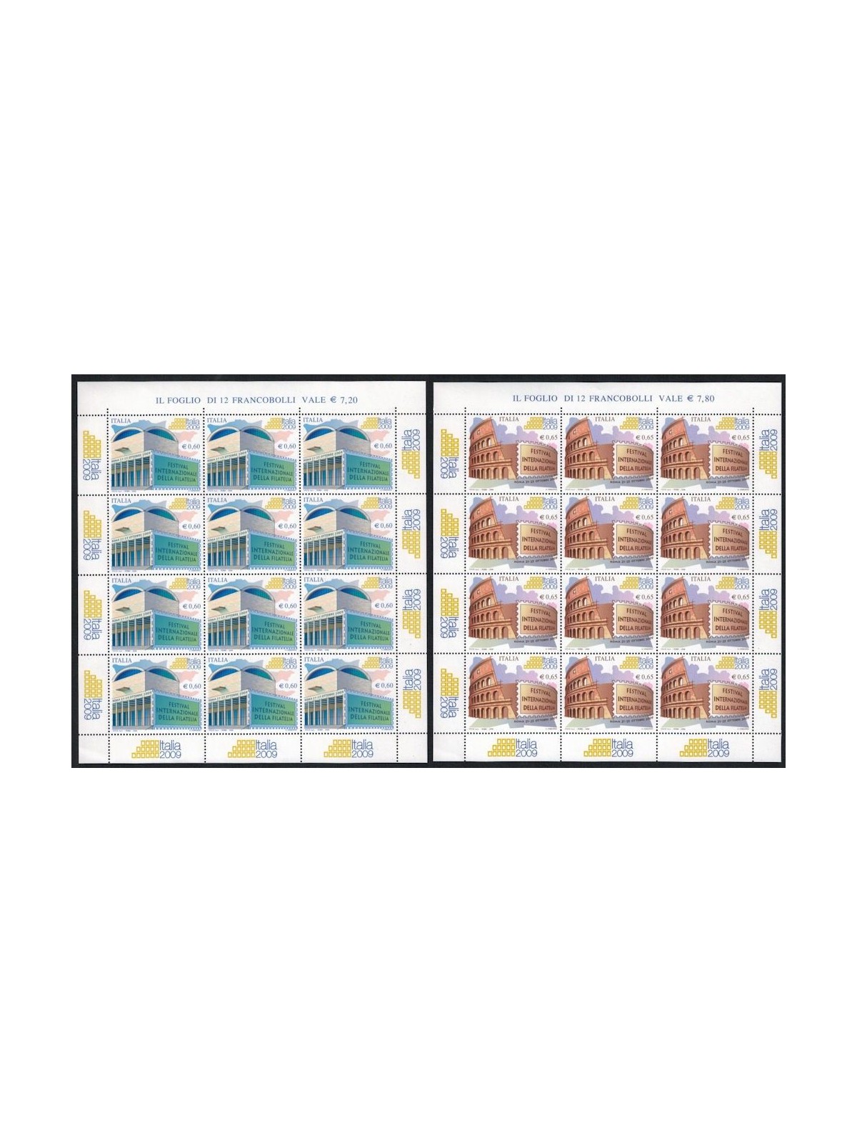 ITALY 2008 International Philatelic Festival 2 m/s MNH**