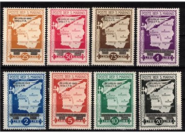 SAN MARINO 1943 Fall of Fascism (airmail) 8v MNH**