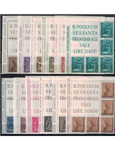 VATICANO 1966 Il lavoro dell'uomo, blocchi angolari di 5 MNH**