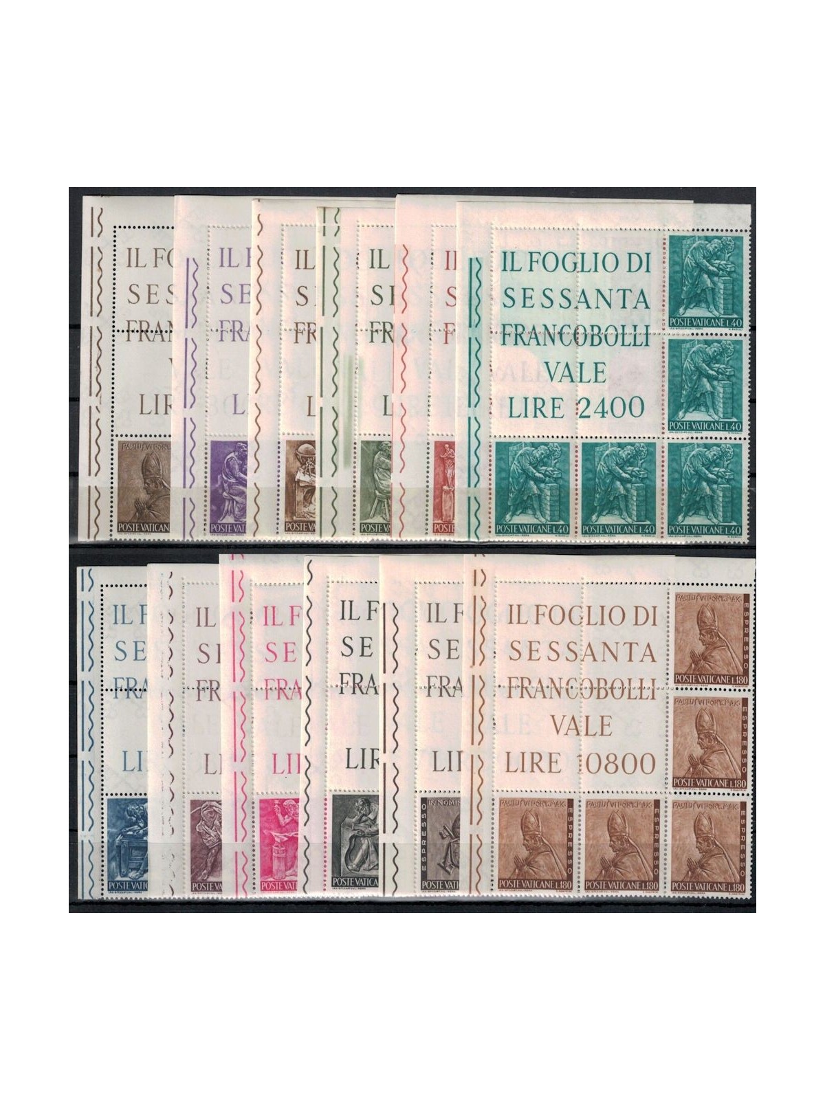VATICANO 1966 Il lavoro dell'uomo, blocchi angolari di 5 MNH**