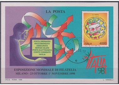 ITALY 1998 s/s us Philatelic Exhibition