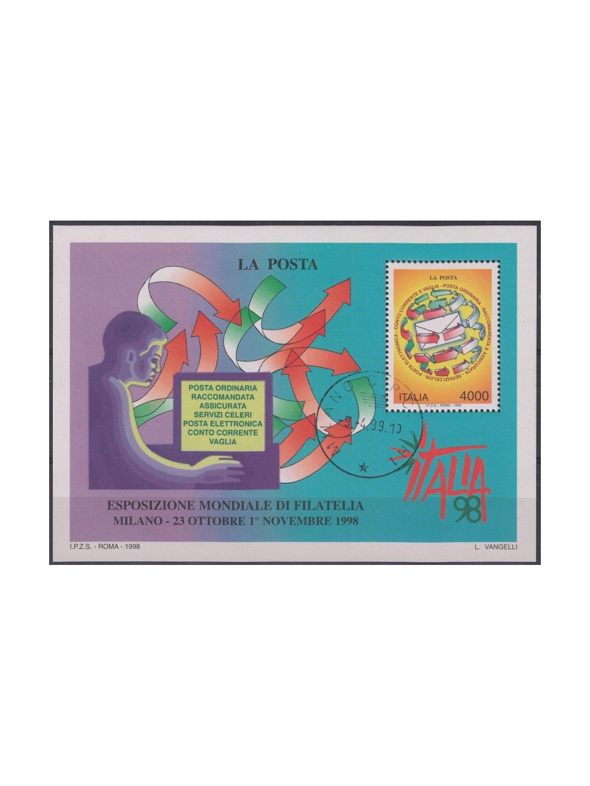 ITALY 1998 s/s us Philatelic Exhibition