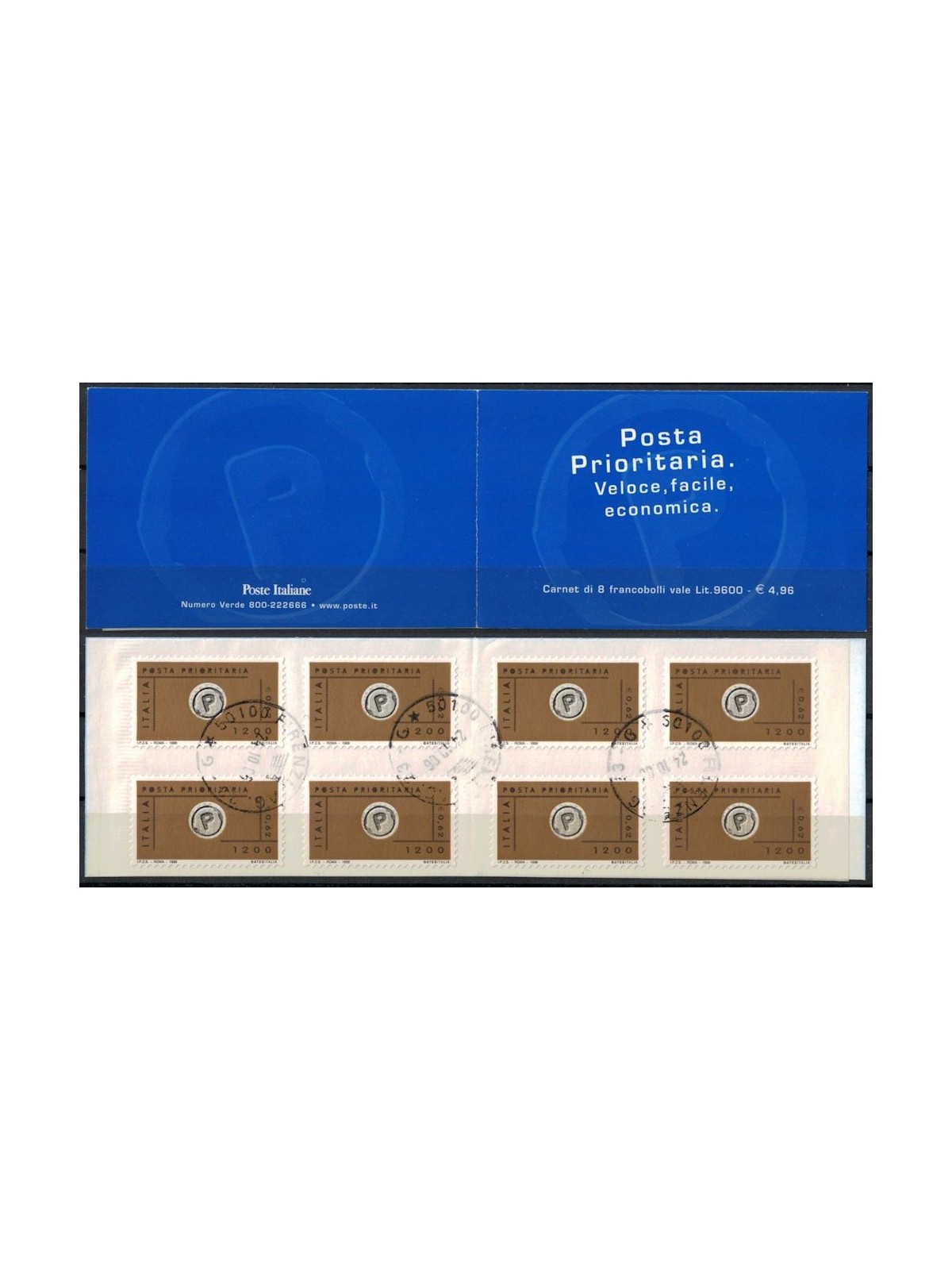 ITALY 1999 Priority Mail (B) booklet us