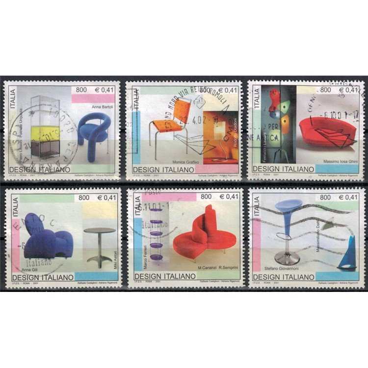 ITALY 2001 Italian design 6v us