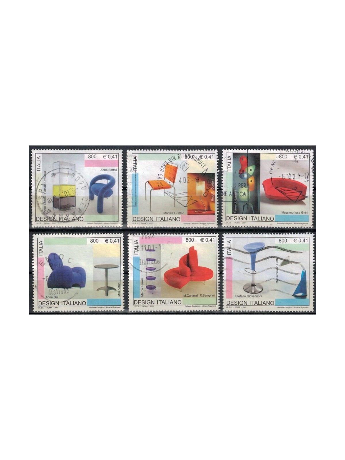 ITALIA 2001 Design italiano 6v us