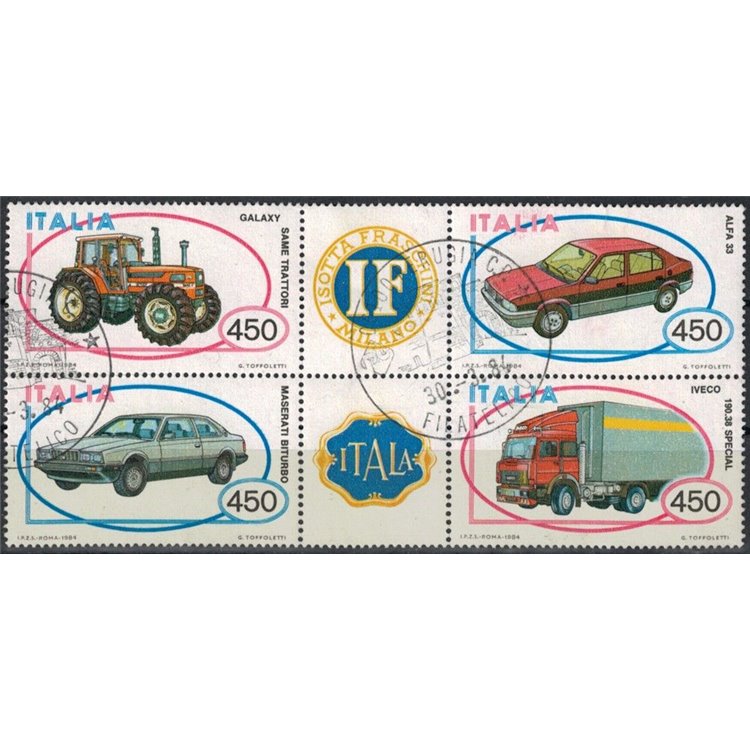 ITALIA 1984 Automobili (blocco) 4v us