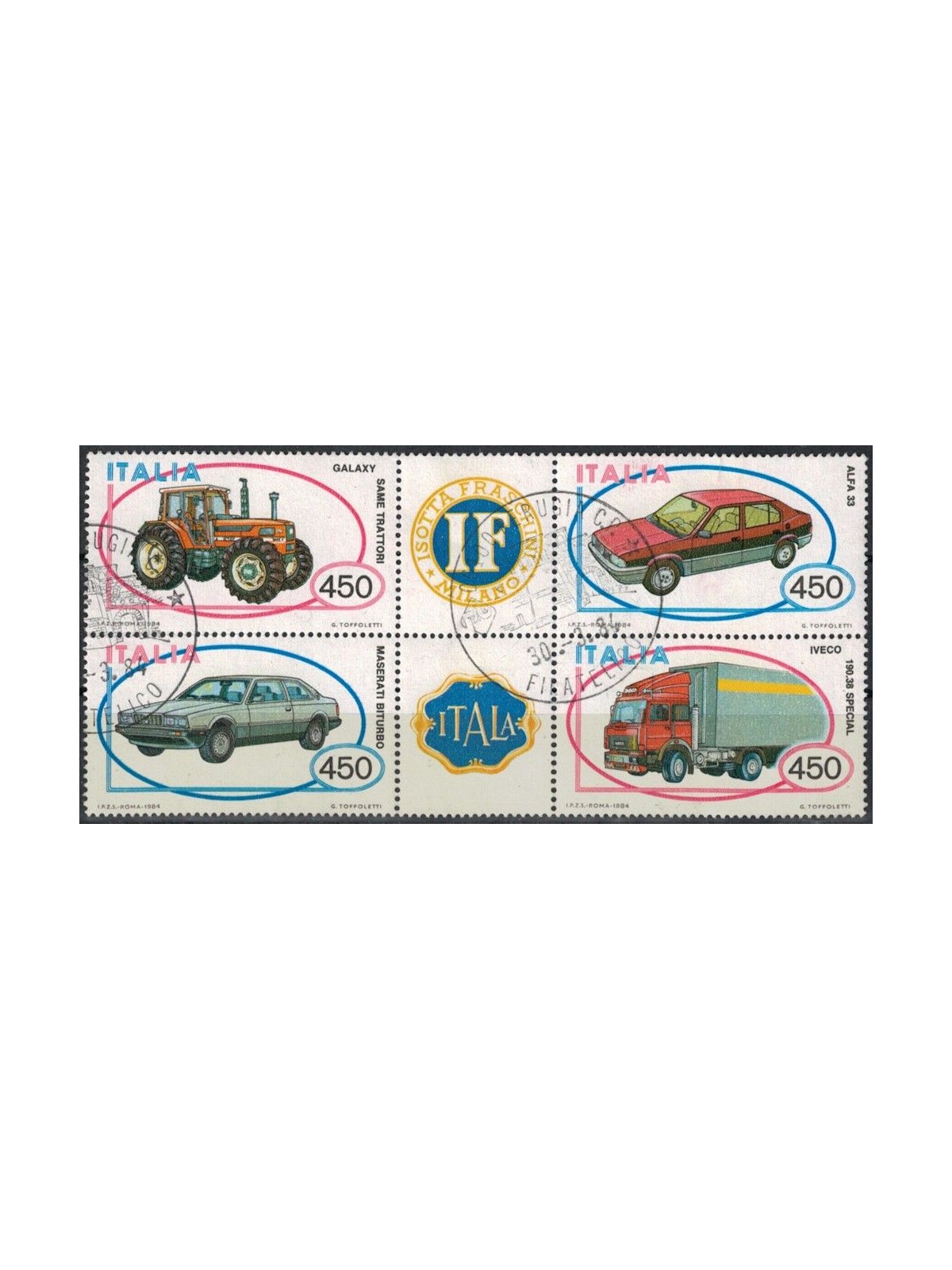 ITALIA 1984 Automobili (blocco) 4v us