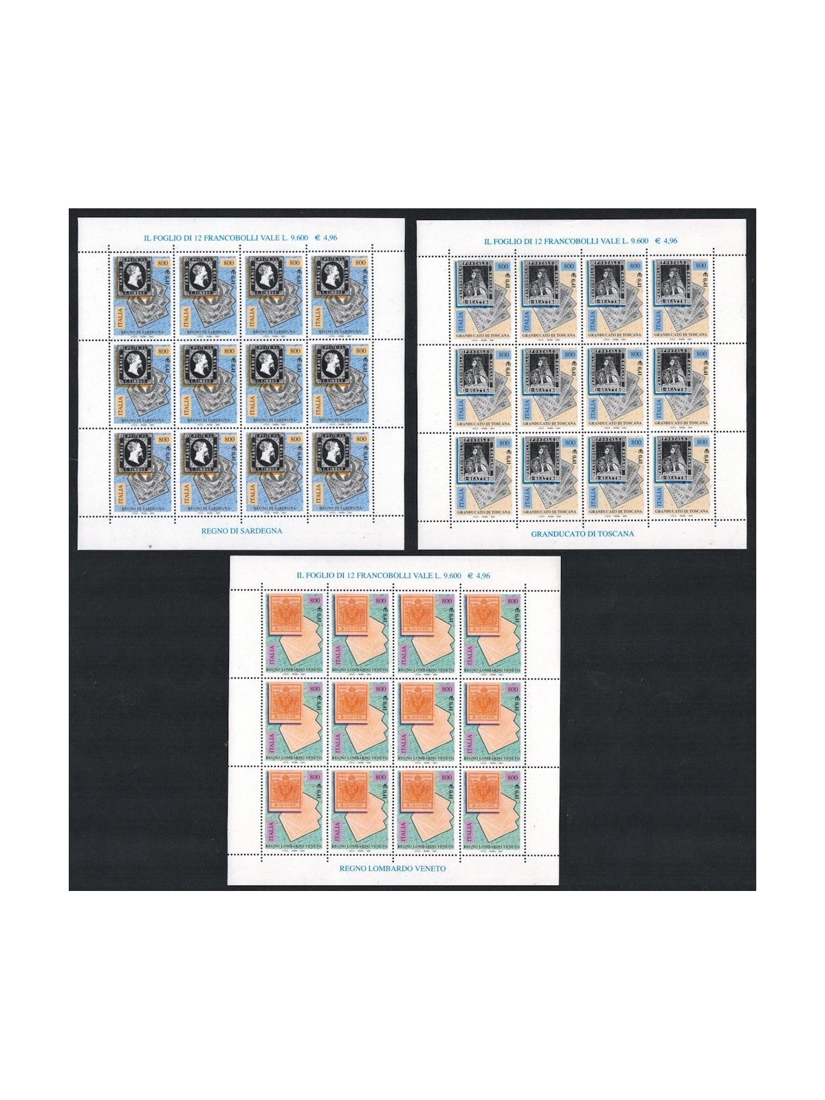 ITALIA 2001 Antichi Stati 3 MF MNH**