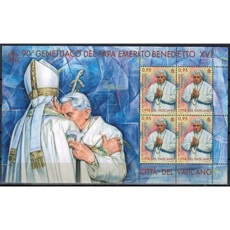 VATICAN 2017 Birthday of Benedict XVI m/s MNH**