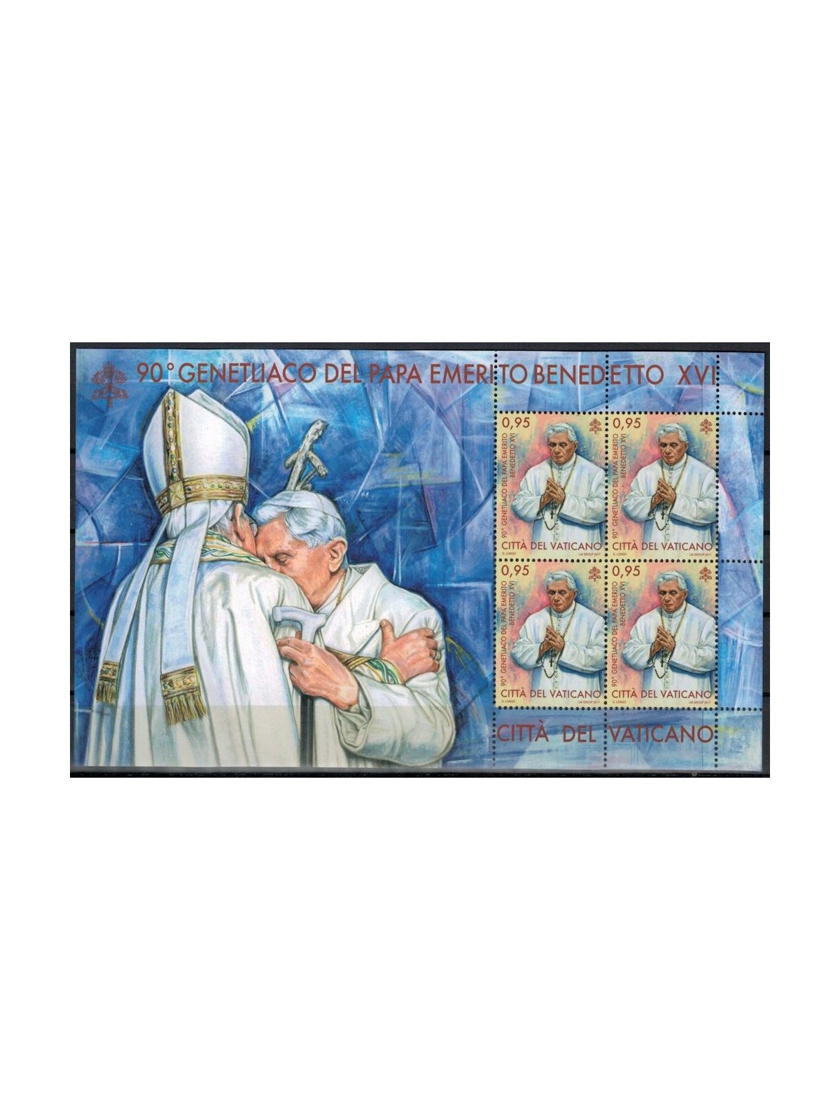 VATICAN 2017 Birthday of Benedict XVI m/s MNH**