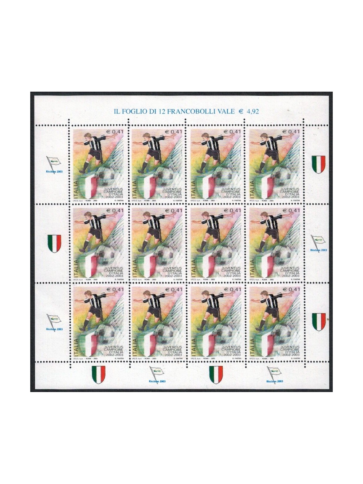 ITALY 2003 Juventus champion of Italy m/s MNH**