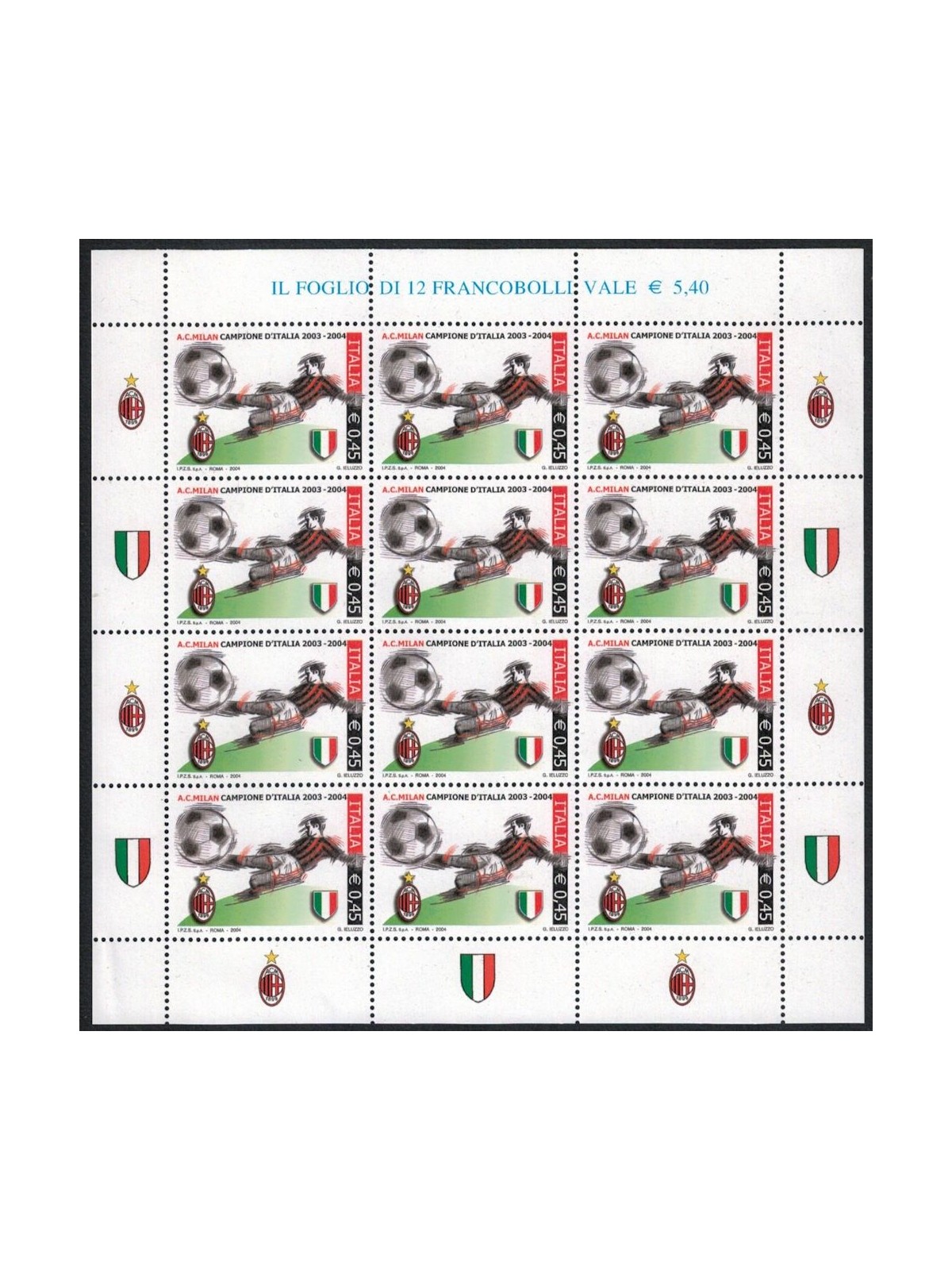 ITALIA 2004 Milan campione d'Italia MF MNH**