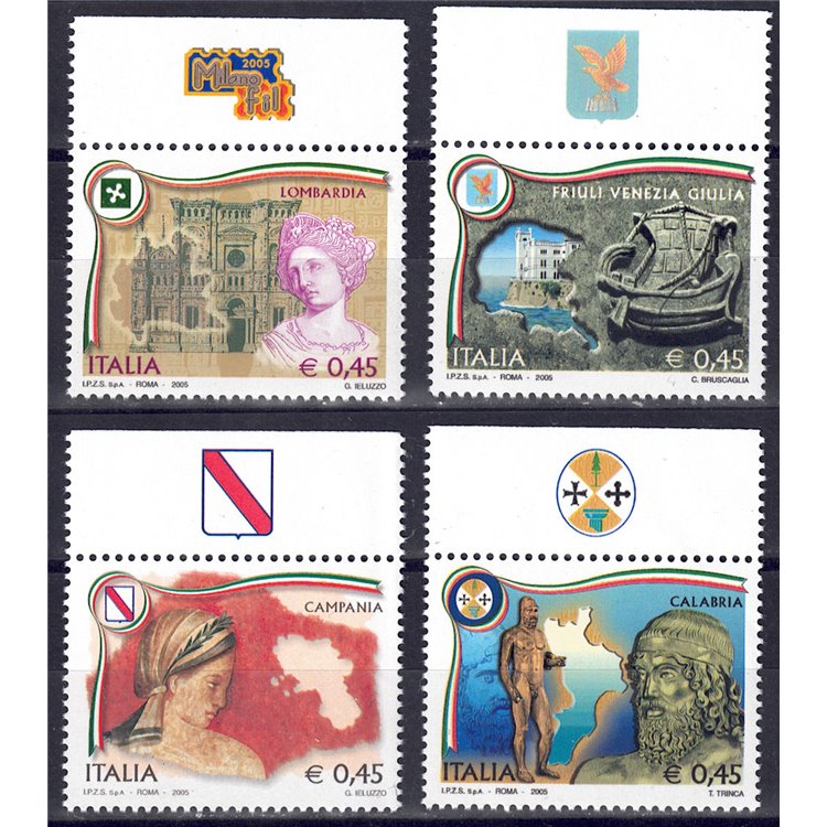 ITALY 2005 Regions of Italy ca 4v MNH**