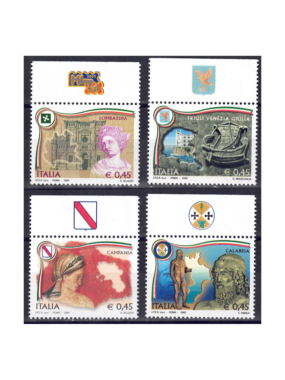 ITALIA 2005 Regioni d'Italia ca 4v MNH**