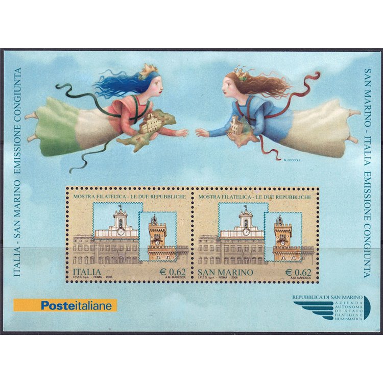 ITALIA 2006 Le due Repubbliche BF MNH**