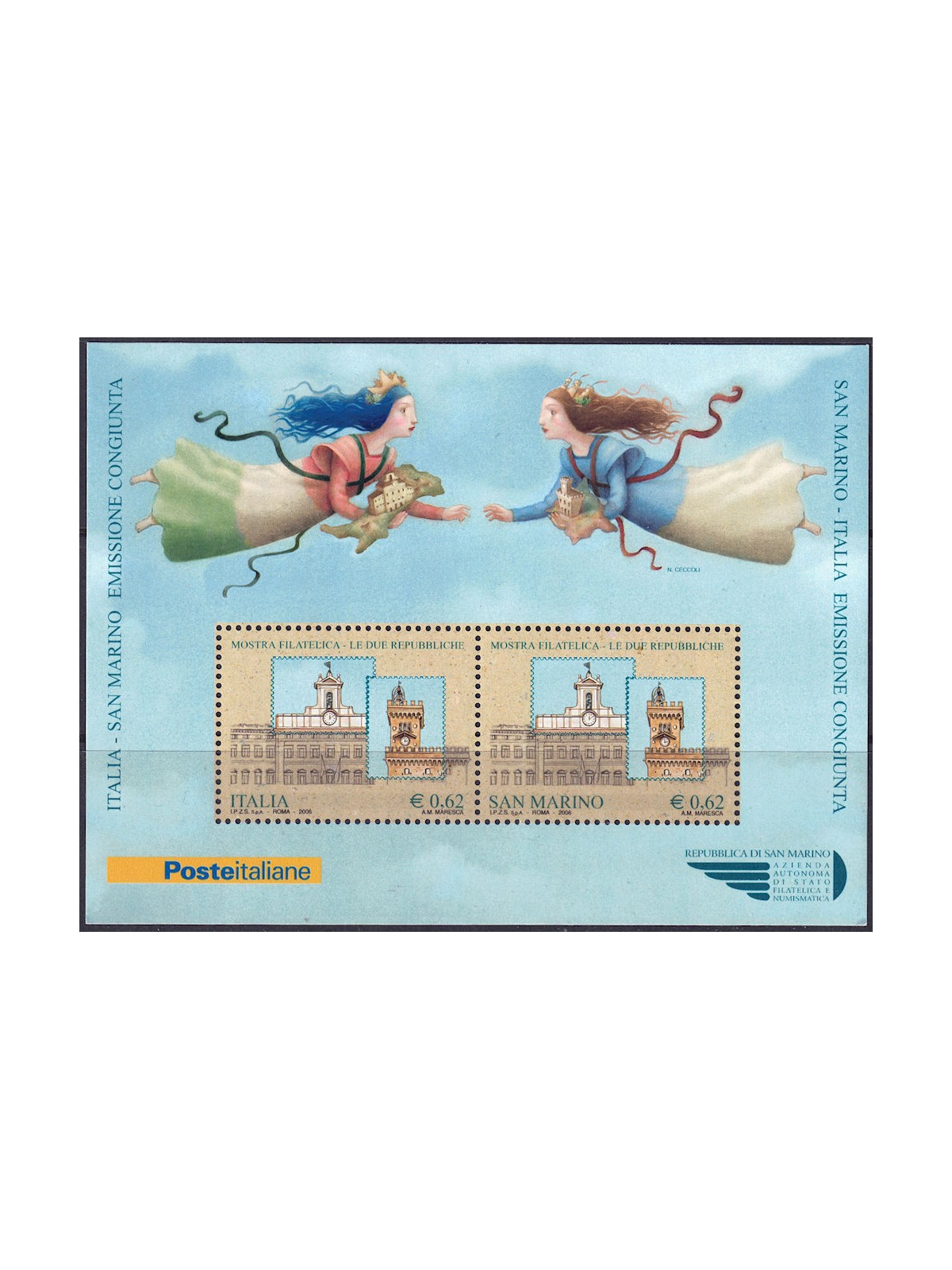 ITALIA 2006 Le due Repubbliche BF MNH**