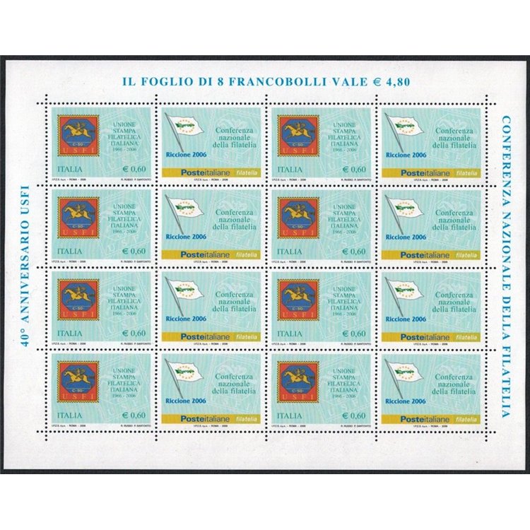 ITALY 2006 Italian Philatelic Press Union m/s MNH**