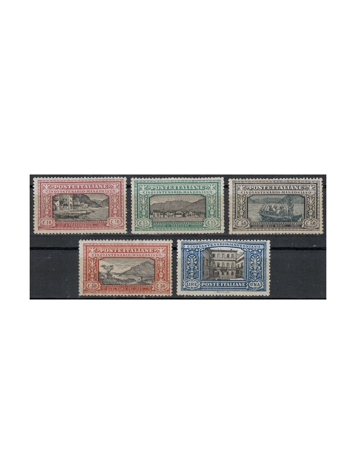 ITALY KINGDOM 1923 Alessandro Manzoni 5v MH*