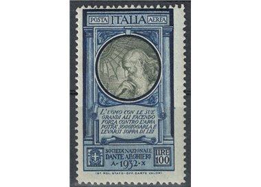 ITALIA REGNO 1932 Dante Alighieri 100£ MNH**