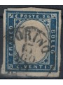 REGNO DI SARDEGNA 1862 Effigie 20c indaco us