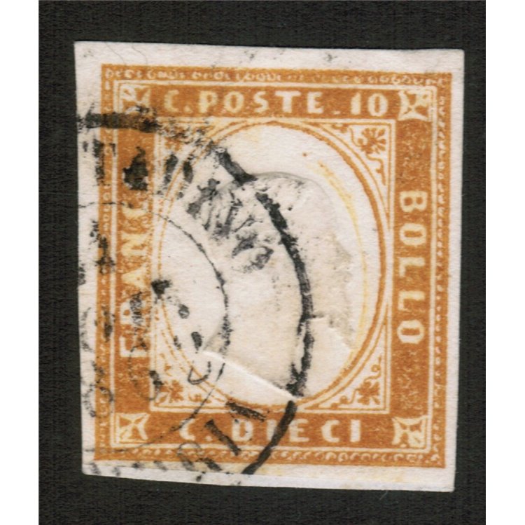 KINGDOM OF SARDINIA 1863 Effigy 10c bistro us