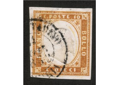 KINGDOM OF SARDINIA 1863 Effigy 10c bistro us