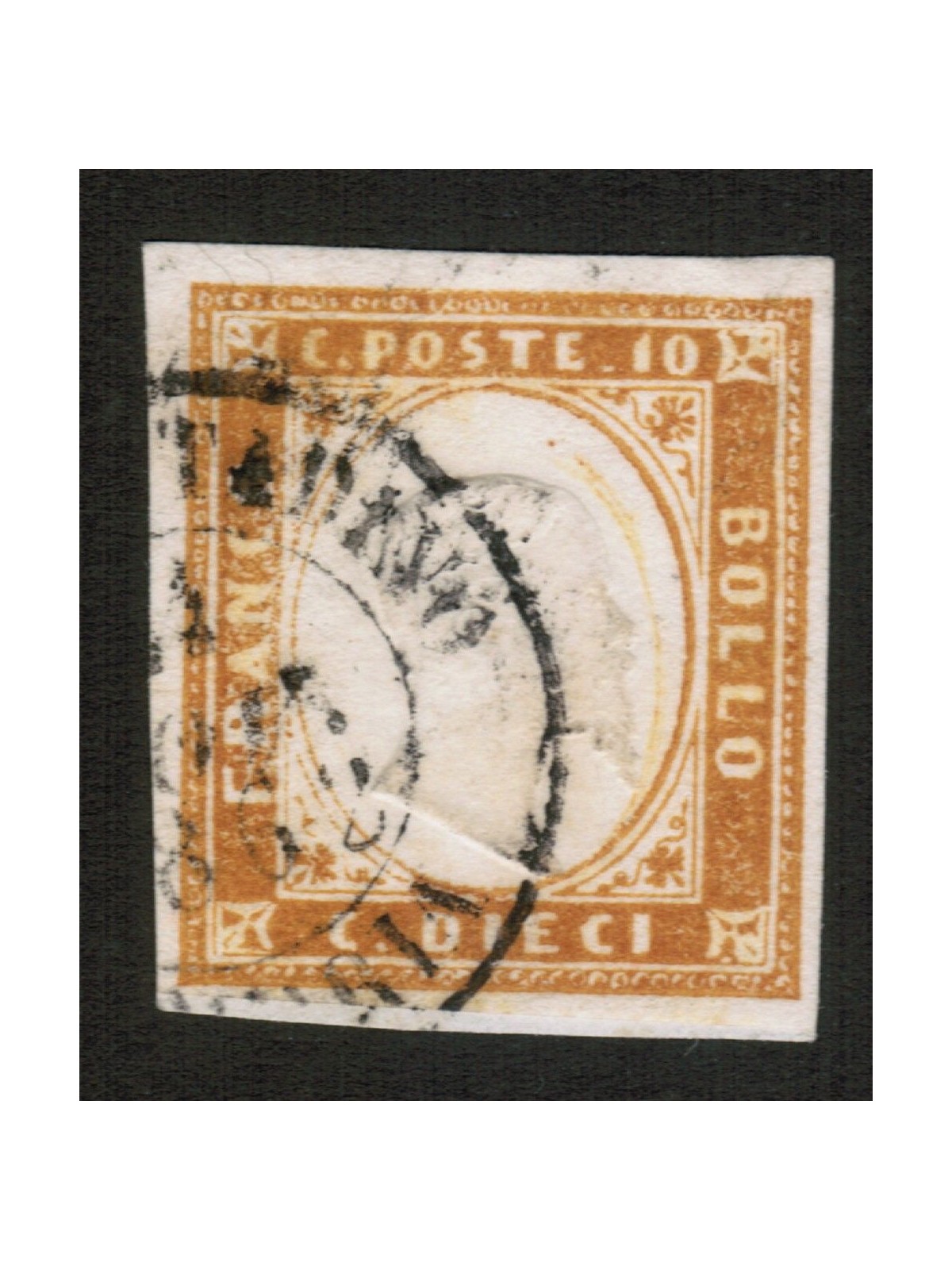 KINGDOM OF SARDINIA 1863 Effigy 10c bistro us
