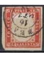 KINGDOM OF SARDINIA 1863 Effigy 40c vermilion pink us