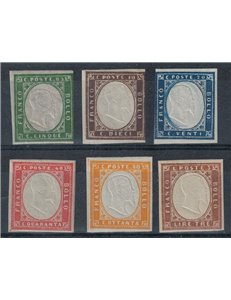 REGNO DI SARDEGNA 1855 Vittorio Emanuele II 6v MNH** ©