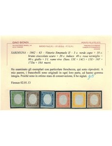 REGNO DI SARDEGNA 1855 Vittorio Emanuele II 6v MNH** ©
