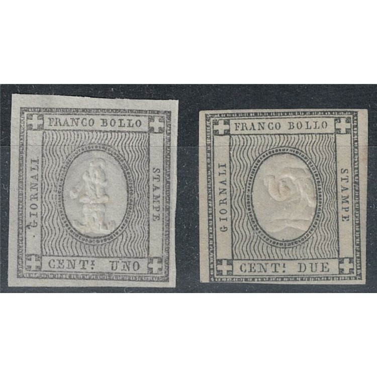 REGNO DI SARDEGNA 1861 Francobolli per stampati 2v MNH** ©