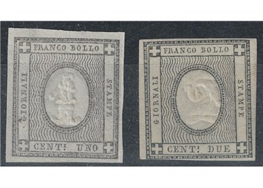 KINGDOM OF SARDINIA 1861 Stamps for printed matter 2v MNH** ©