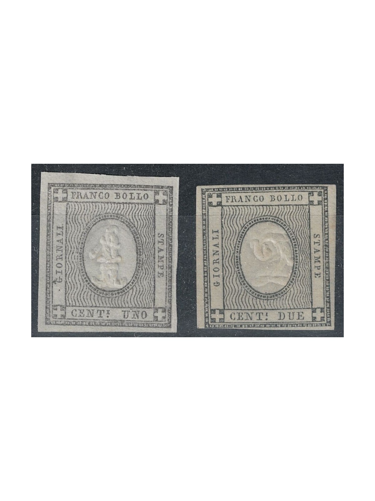 REGNO DI SARDEGNA 1861 Francobolli per stampati 2v MNH** ©