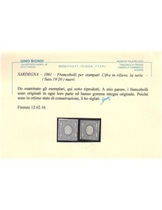 REGNO DI SARDEGNA 1861 Francobolli per stampati 2v MNH** ©