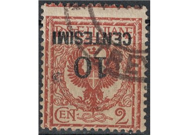 ITALY KINGDOM 1923-27 Variety 10c on 2 (inverted overprint) us