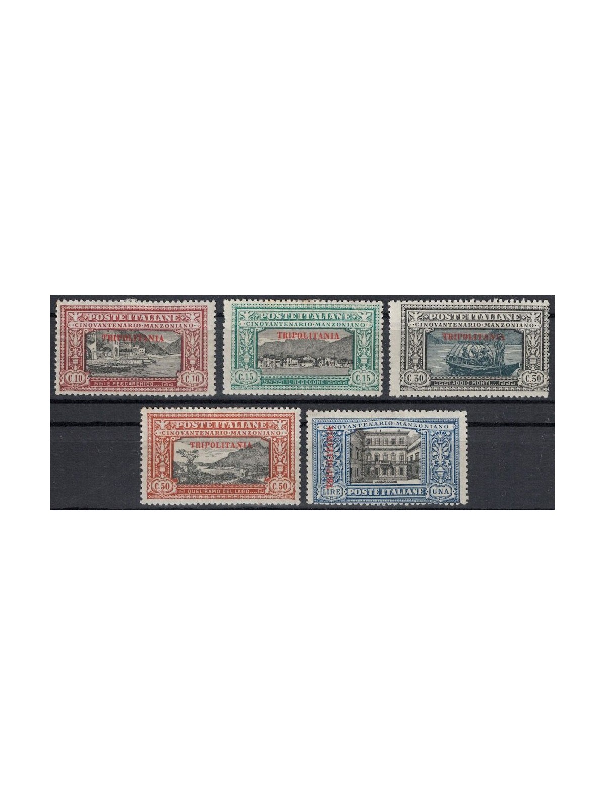 TRIPOLITANIA 1924 Alessandro Manzoni 5v MH*