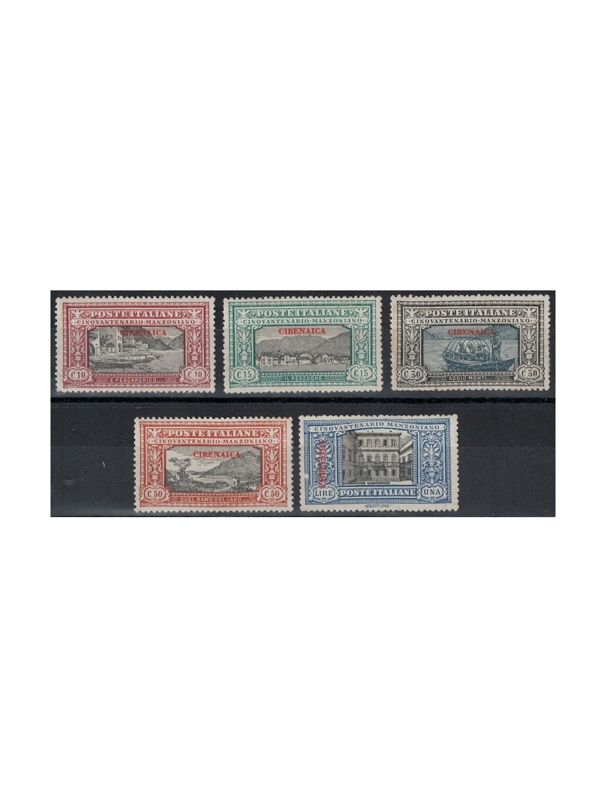 CIRENAICA 1924 Alessandro Manzoni 5v MH*