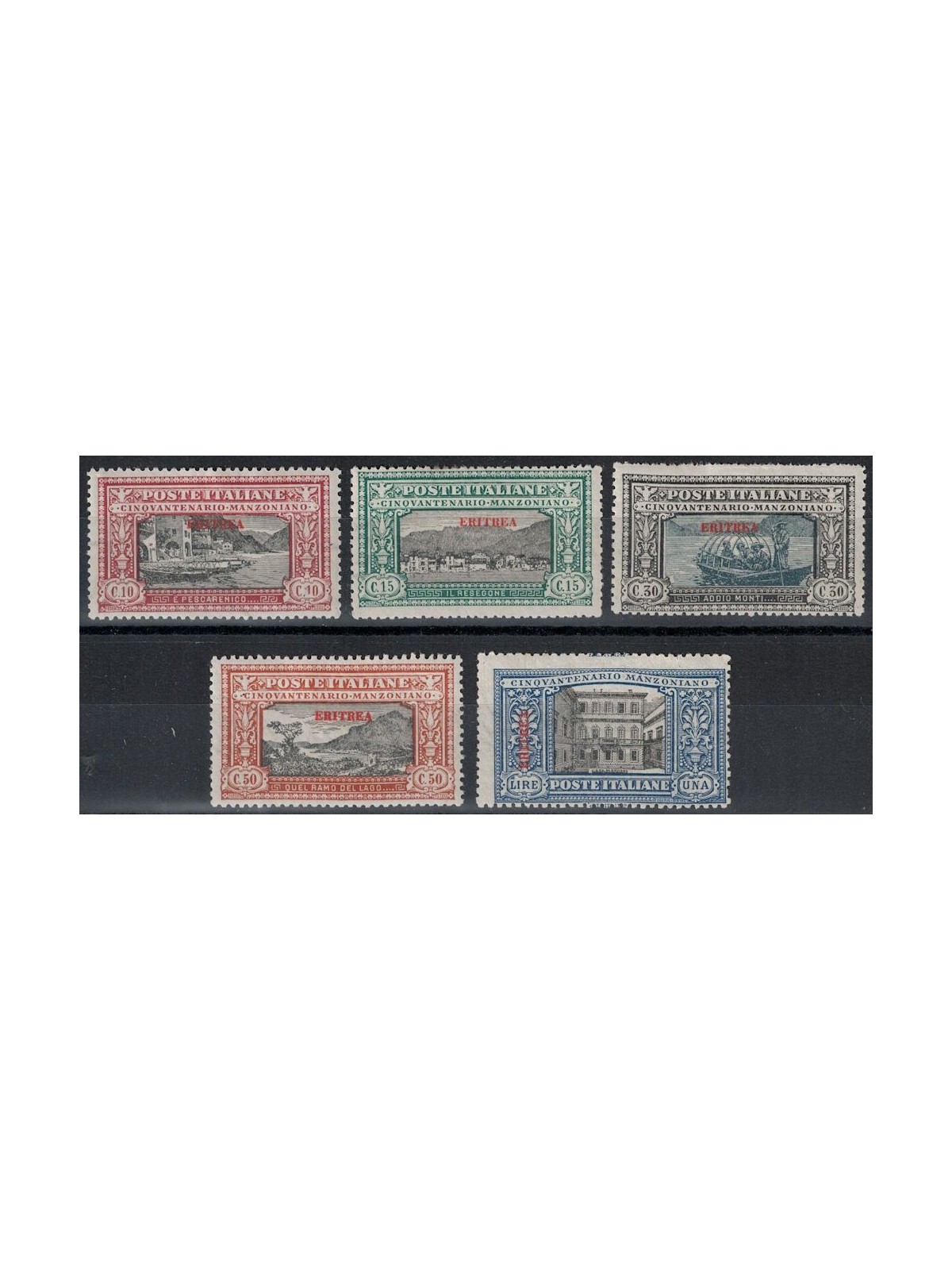 ERITREA 1924 Alessandro Manzoni 5v MH*