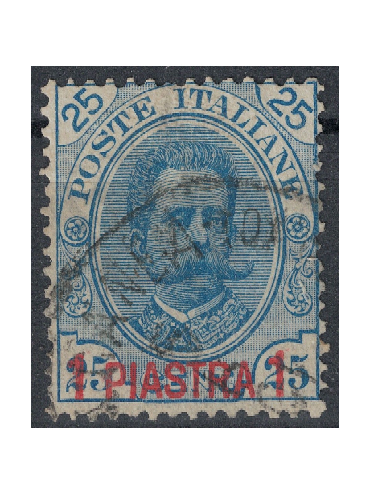 CRETA (LA CANEA) 1900 Effigie di Umberto I soprast. in rosso us
