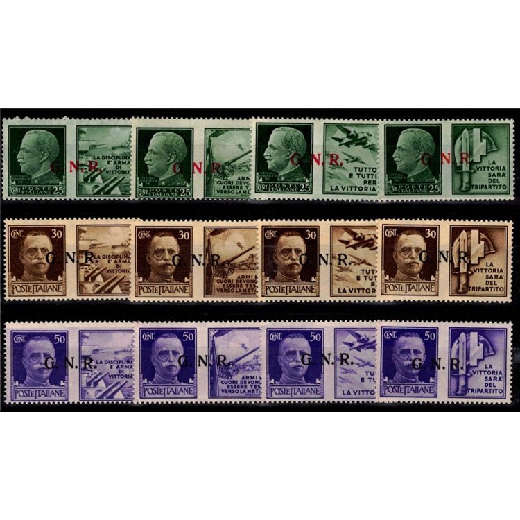 ITALY RSI 1944 War Propaganda GNR (mixed) 12v MNH** ©