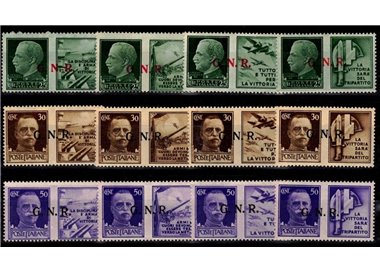 ITALY RSI 1944 War Propaganda GNR (mixed) 12v MNH** ©