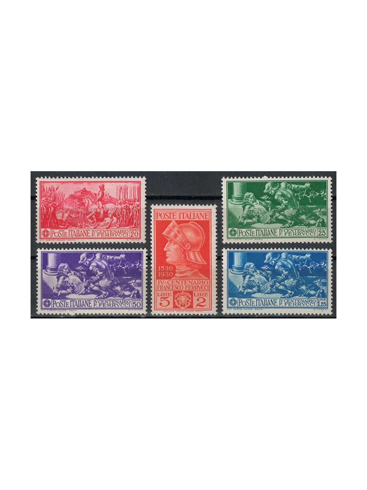 ITALY KINGDOM 1930 Francesco Ferrucci 5v MNH**