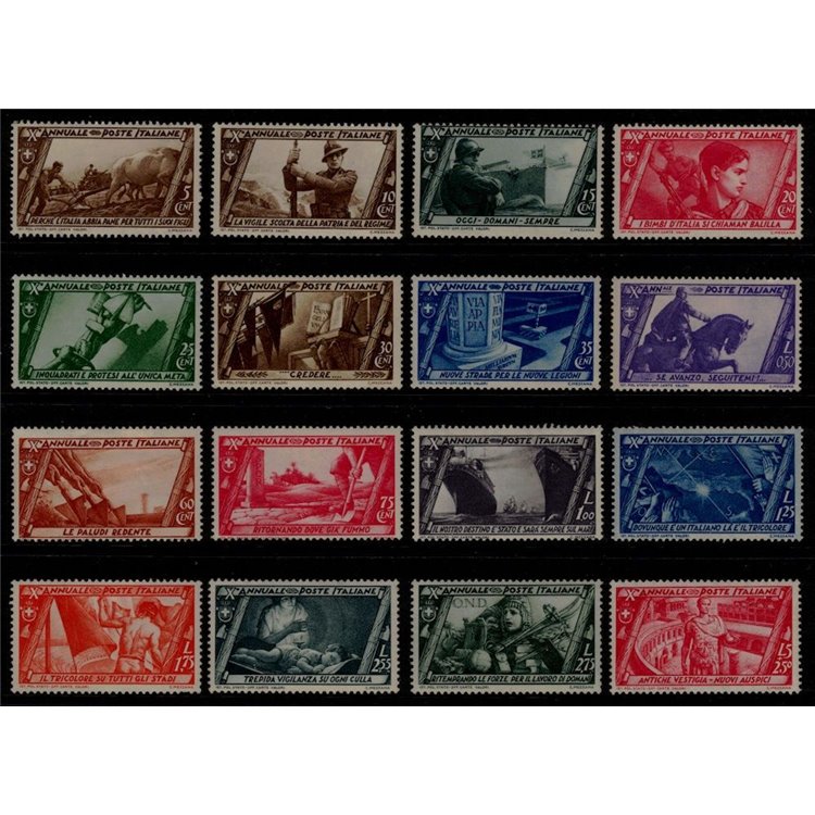ITALY KINGDOM 1932 Tenth Anniversary March on Rome 16v MH*