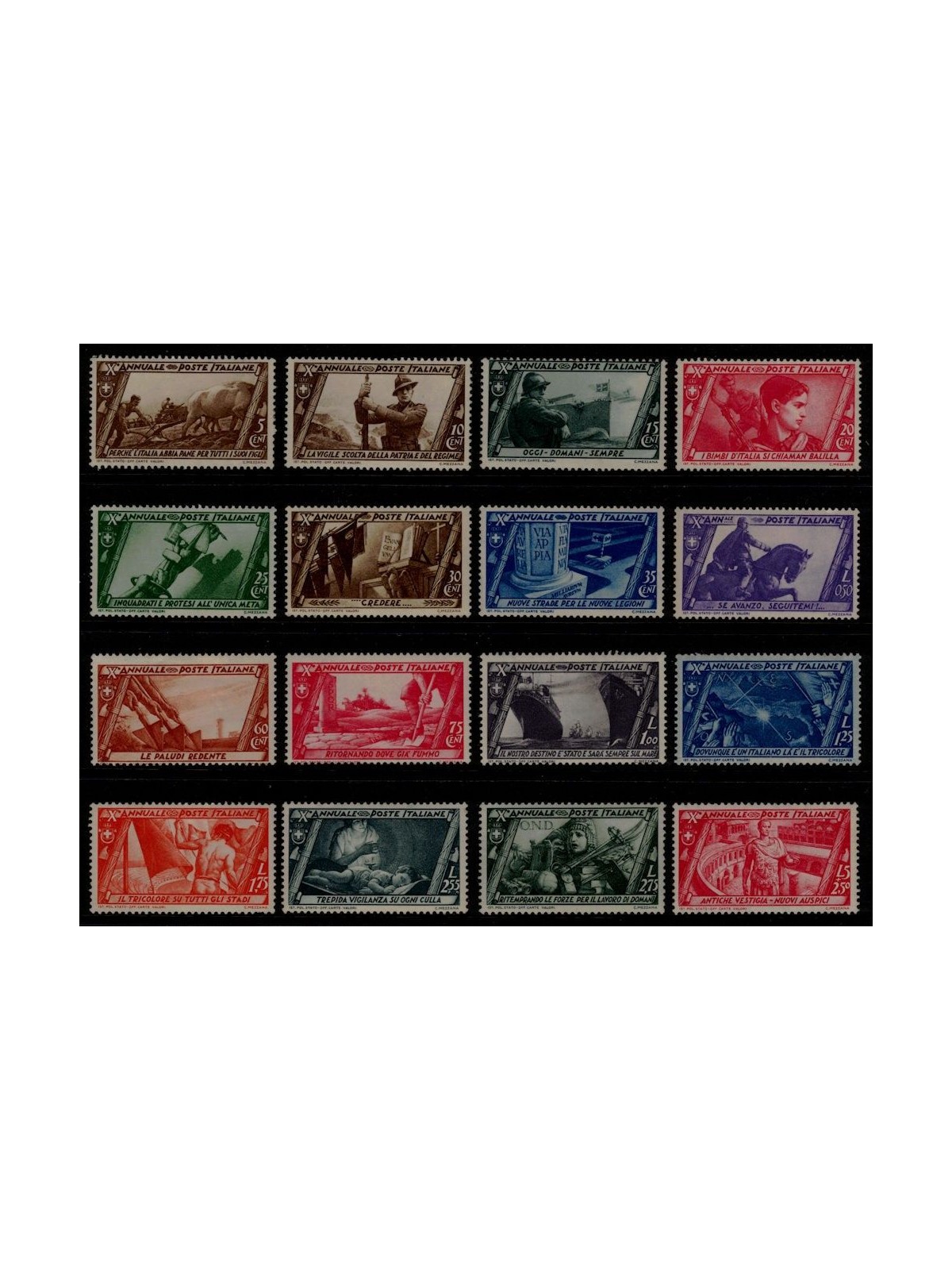 ITALIA REGNO 1932 Decennale marcia su Roma 16v MH*