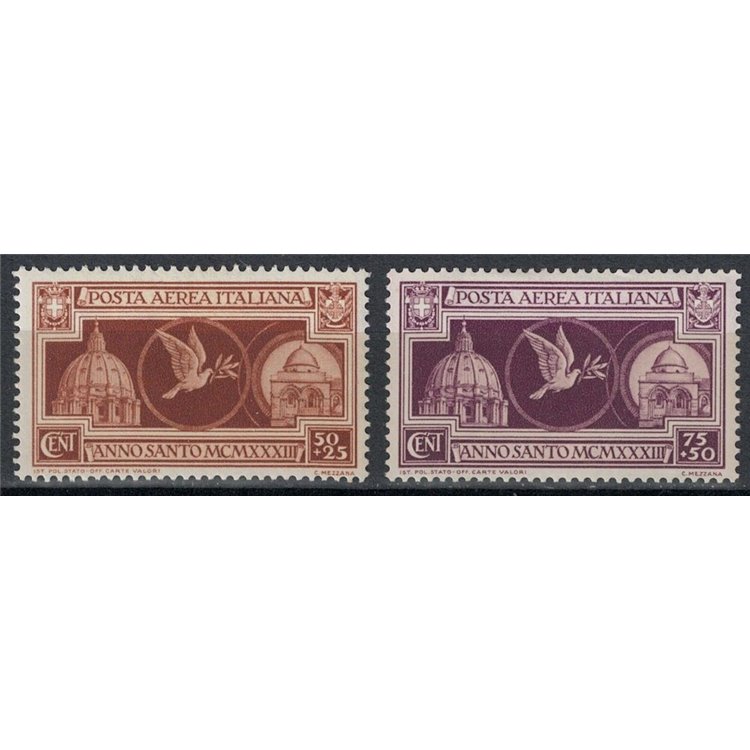 ITALY KINGDOM 1933 Holy Year (airmail) 2v MH*